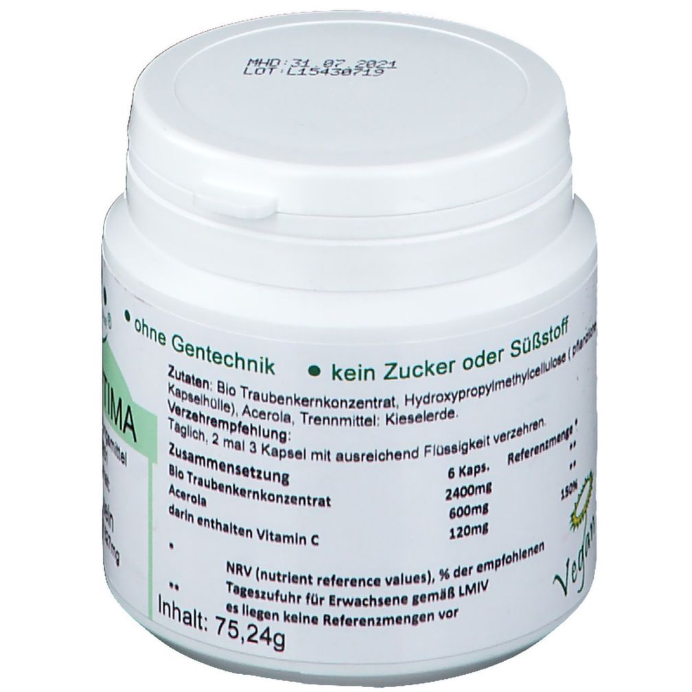 Hannes Pure OPC Optima C Vegi Capsules 120 Cap