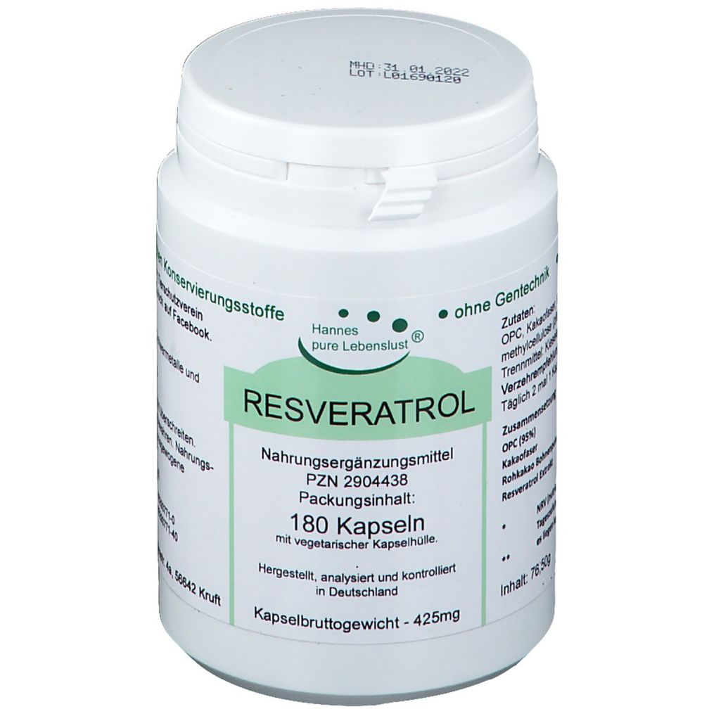 Hannes Pure Resveratrol Complex Vegi Capsules 180 cap