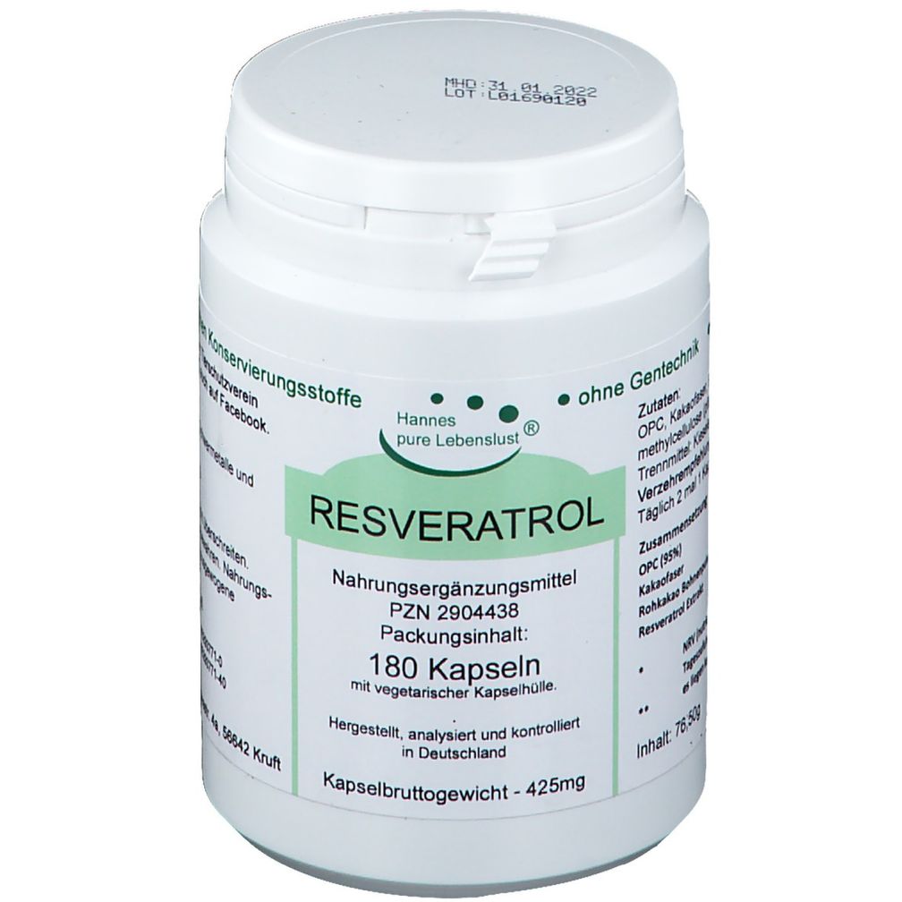 Hannes Pure Resveratrol complex vegi Capsules 180キャップ