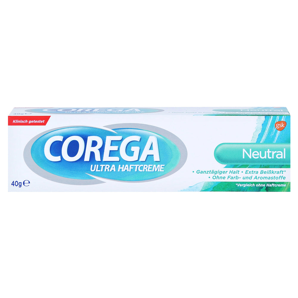 Corega Ultra Denture Fixative Cream Neutral Tasteless 40 g