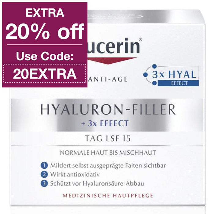 Eucerin Hyaluron-Filler Day Cream for Normal to Combination Skin SPF15 - VicNic.com