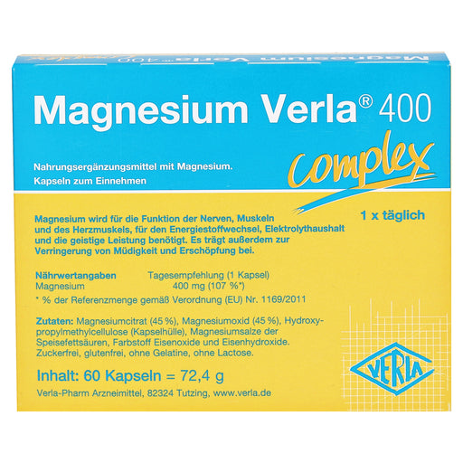Magnesium Verla 400 Capsules