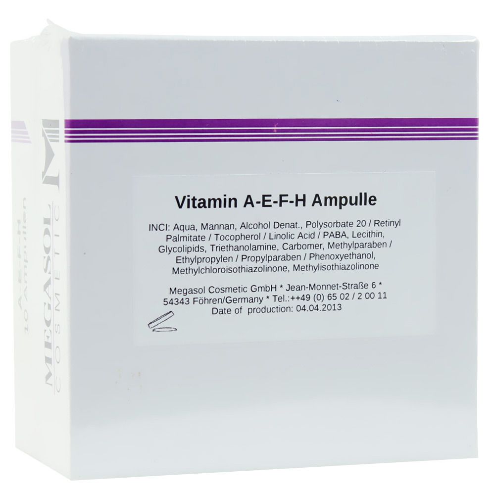 Megasol Cosmetic Vitamin AEFH Ampoules 10x3 ml
