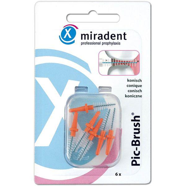 Miradent Pic-Brush Interdental Brushes Orange Conical 2.5 - 5.0mm 6 pcs
