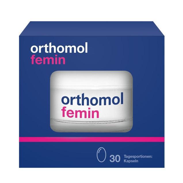 Front of the Orthomol Femin package for 30 days