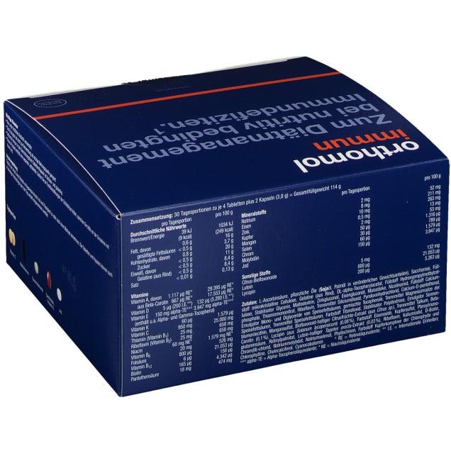 New packaging design - Orthomol Immun Tablet and Capsules ingredients