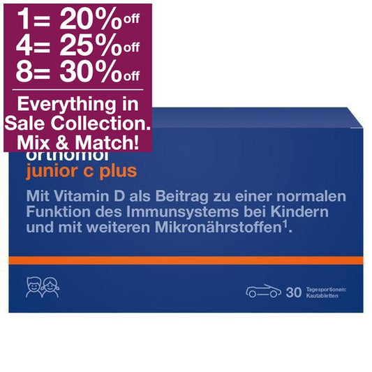 New packaging design - Orthomol Junior Vitamin C Plus Chewable Tab Mandarin Orange 30 days