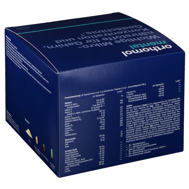 Back of the package showing the nutritional table