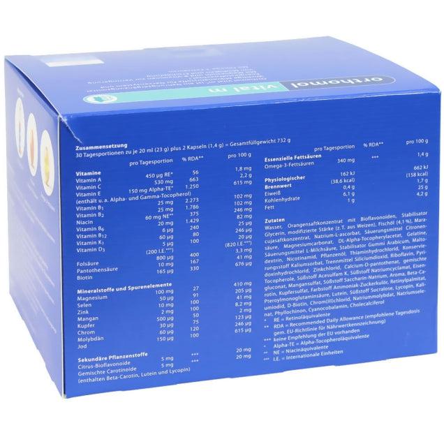 Back of the package, showing the nutritional values and ingredients list