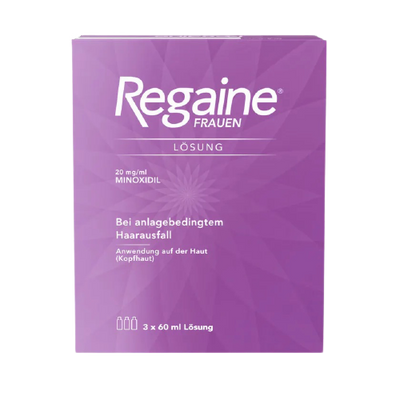 Regaine For Women Traitement contre la chute des cheveux pour une perte de cheveux héréditaire 3x60 ml