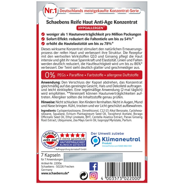 Schaebens Anti-age Concentrate 1 package - back