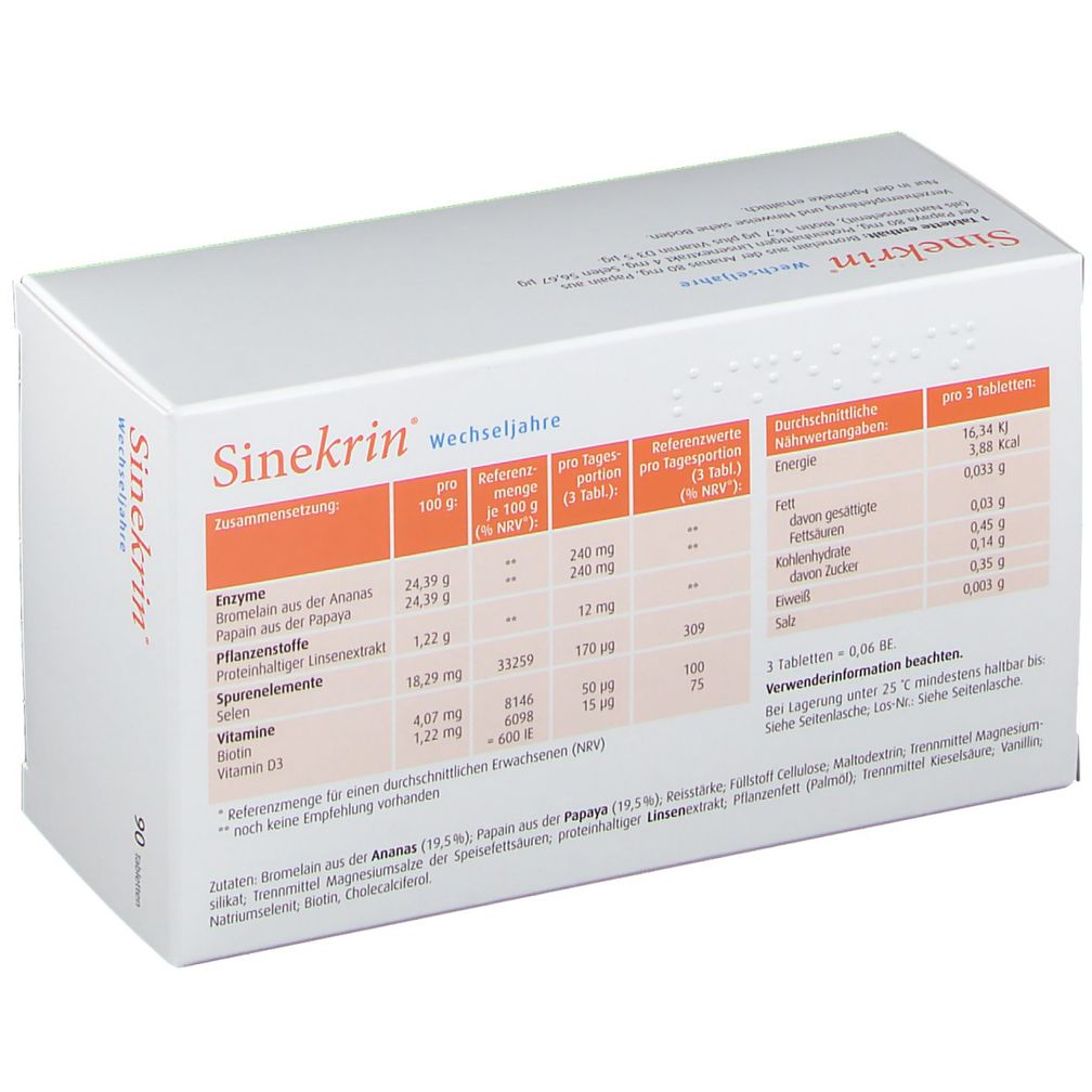 Sinekrin Comprimidos Menopausa 90 unidades