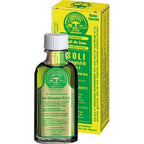 A bottle of SOLI-Chlorophyll-Oil S 21 next to its packaging box.