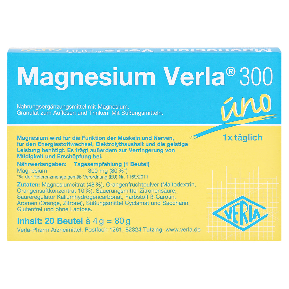 Verla Magnesium 300 Orange Granules Sachets 20 pcs
